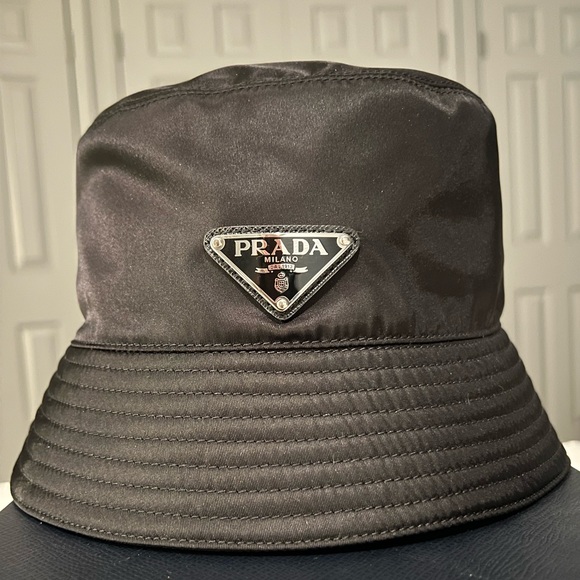 Prada Re-Nylon Bucket Hat in black. - Picture 1 of 2
